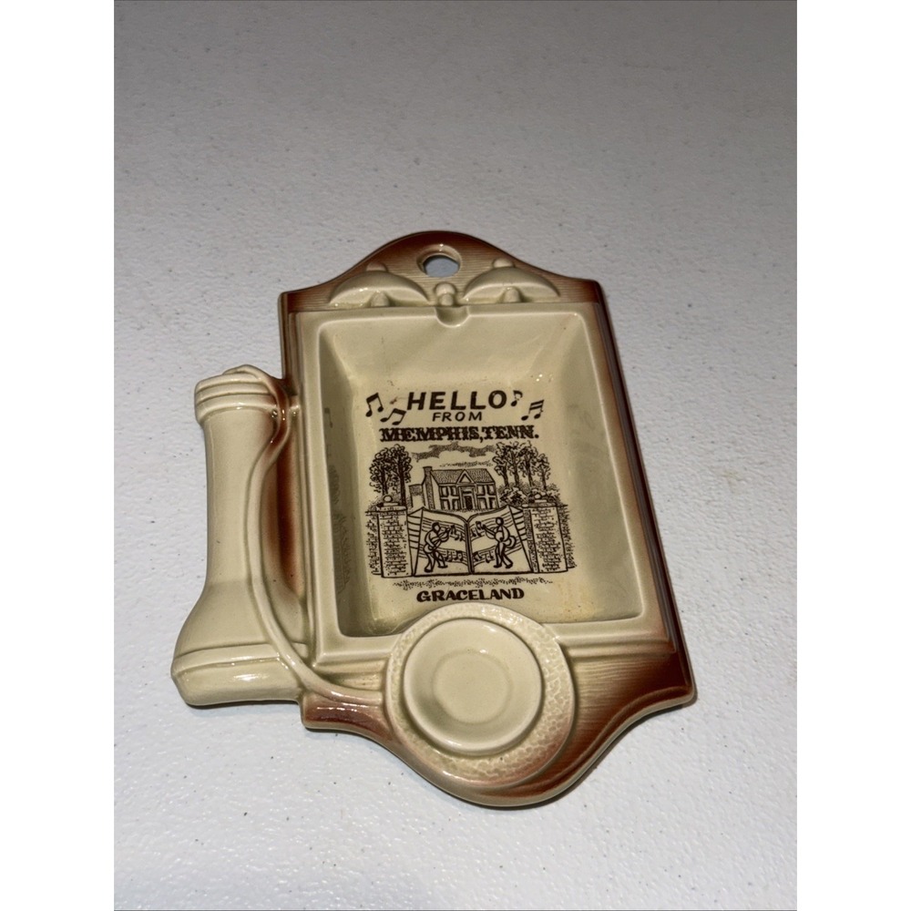 Vintage Hello From Music City USA Nashville Telephone Ceramic Souvenir Ashtray